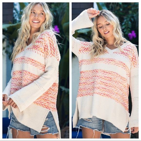 #06 Beautiful High Low Soft Knit Hoodie Sweater - Picture 2 of 7